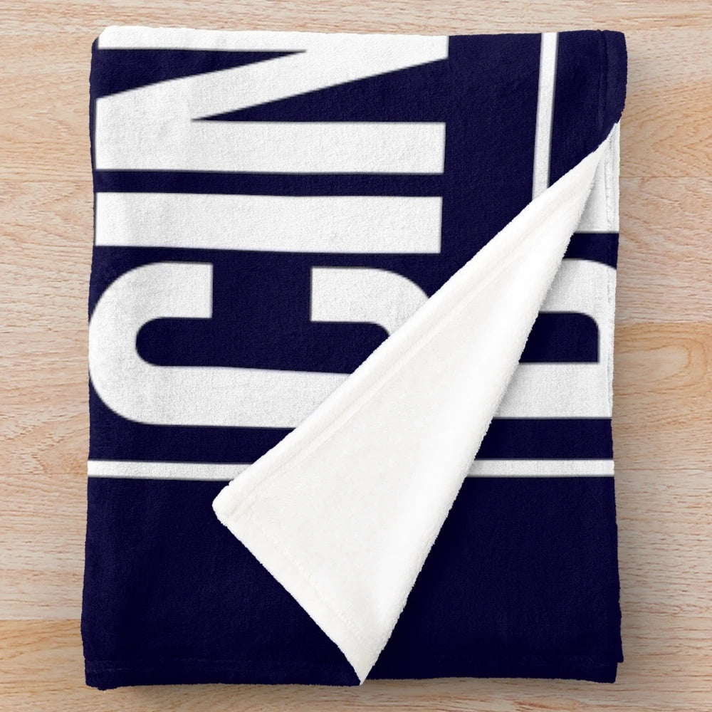 Plush blanket with "Peace Love Cinema" design, perfect for cinema fans