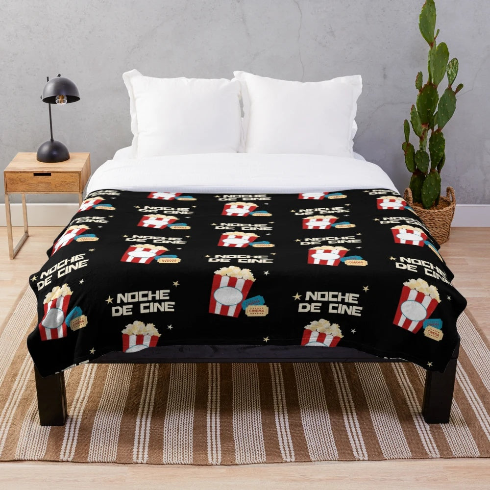 Soft and plush cinema night blanket for movie lovers