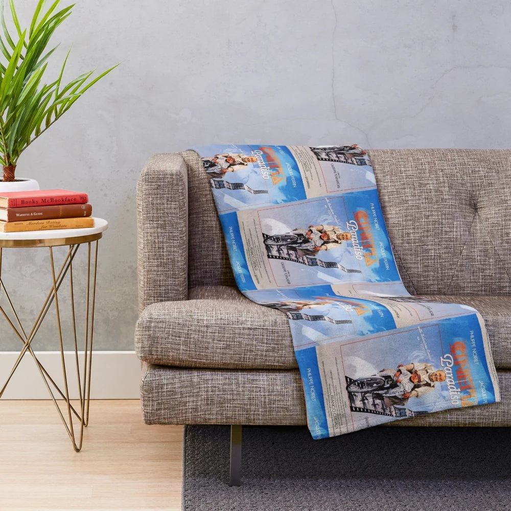 Cinema Paradiso inspired plush blanket featuring the classic movie poster