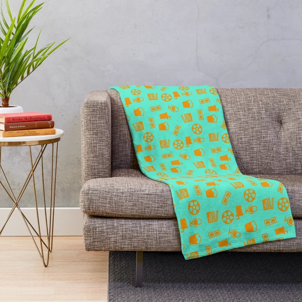 Cozy cinema patterns plush blanket