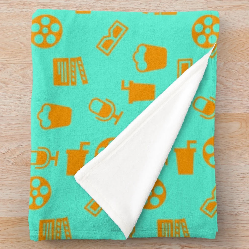 Cozy cinema patterns plush blanket