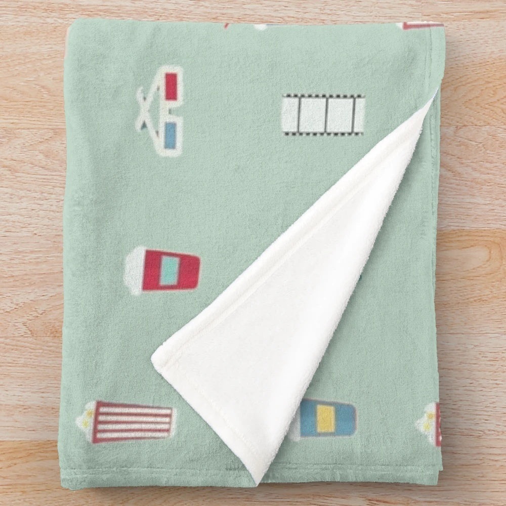 Cinema-themed plush blanket for movie lovers