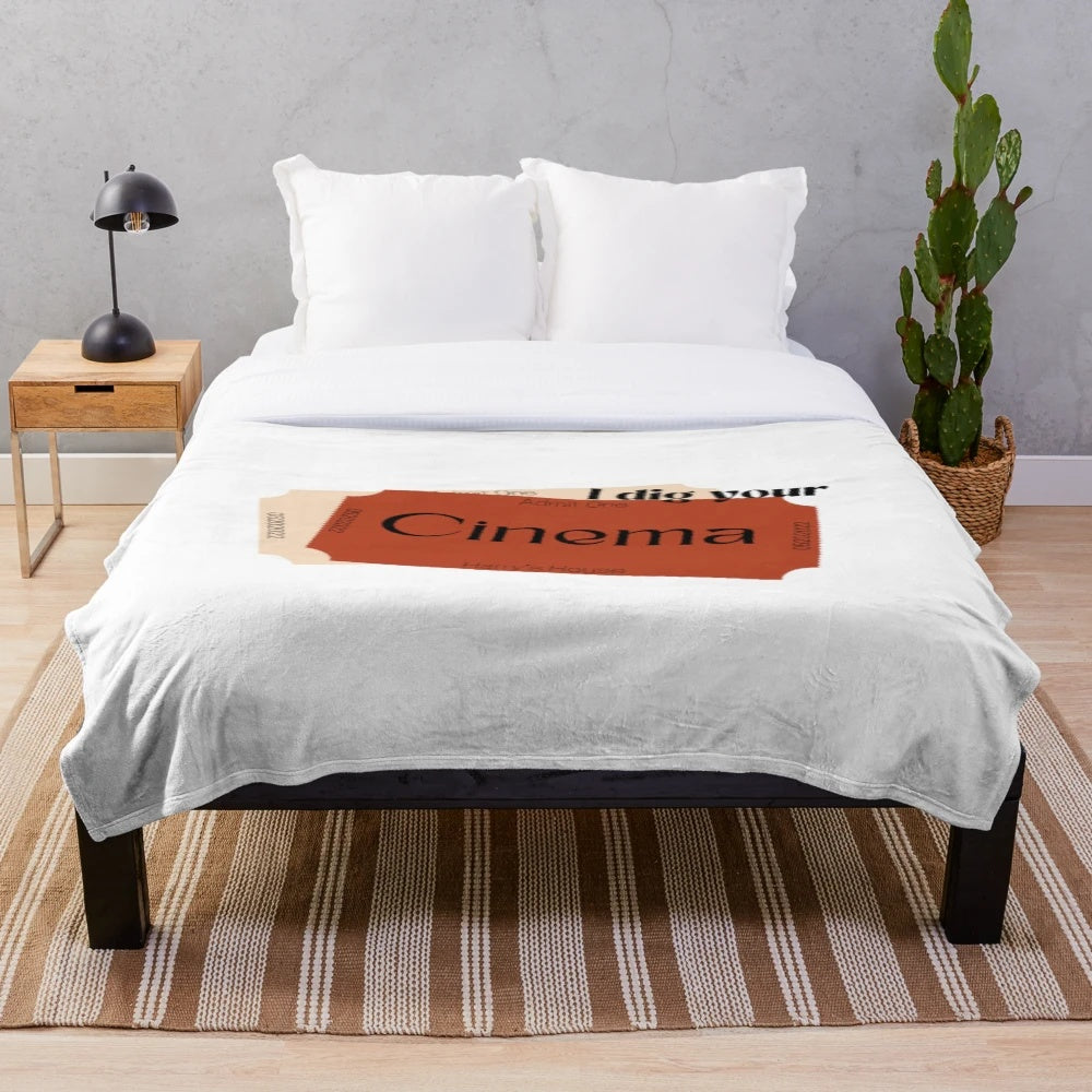 Plush blanket with cinema-inspired design, featuring Harry Styles