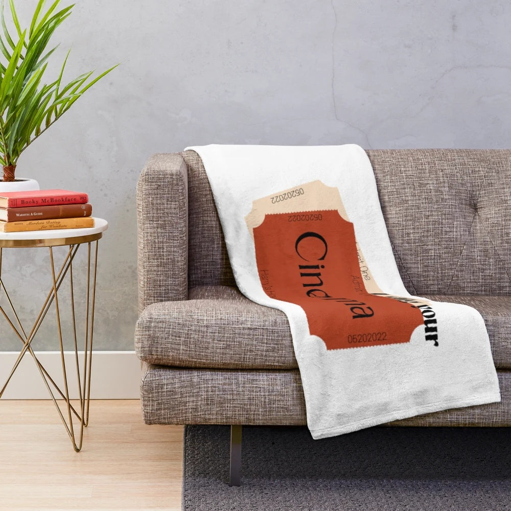Plush blanket with cinema-inspired design, featuring Harry Styles