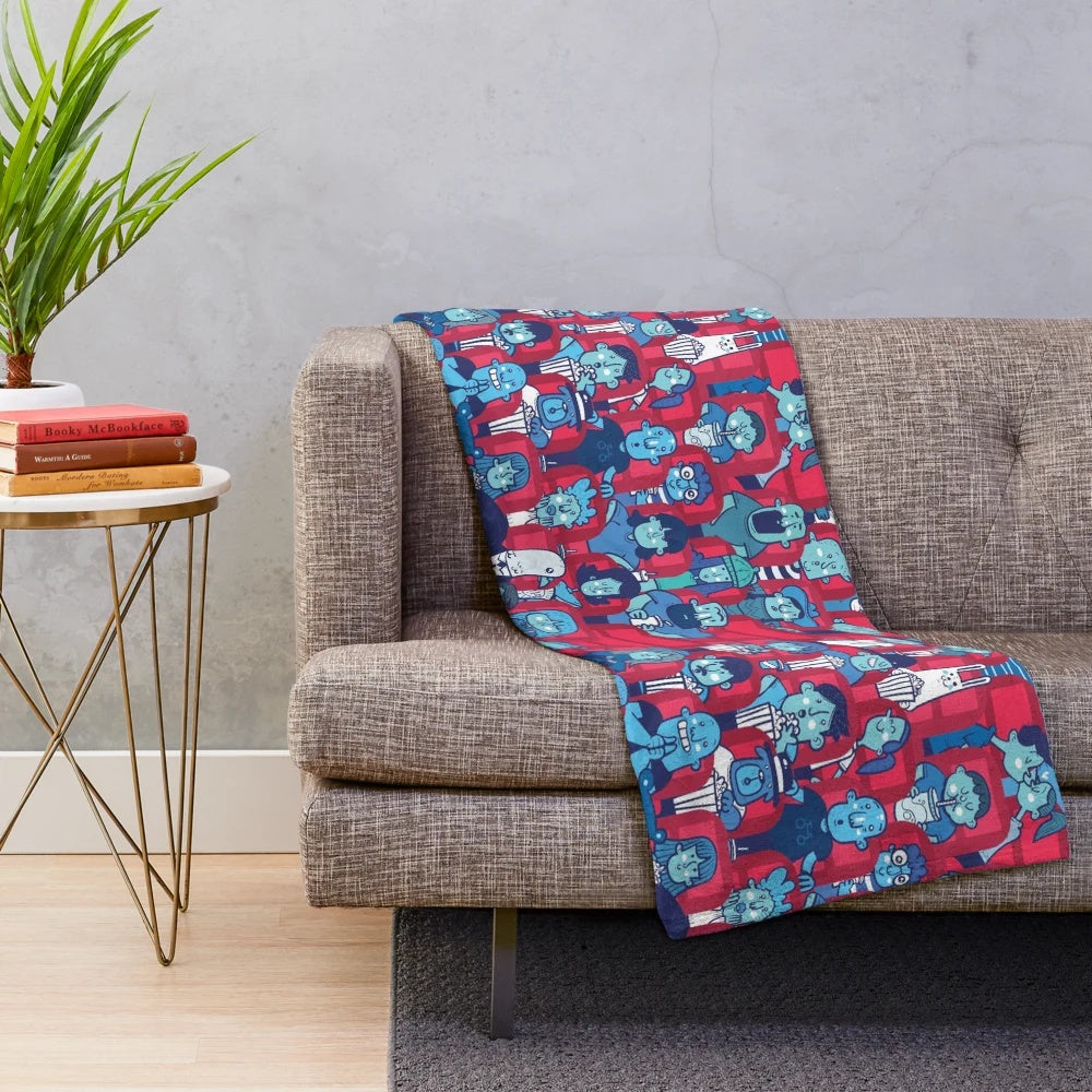 Cinema-themed plush blanket with cozy and soft design