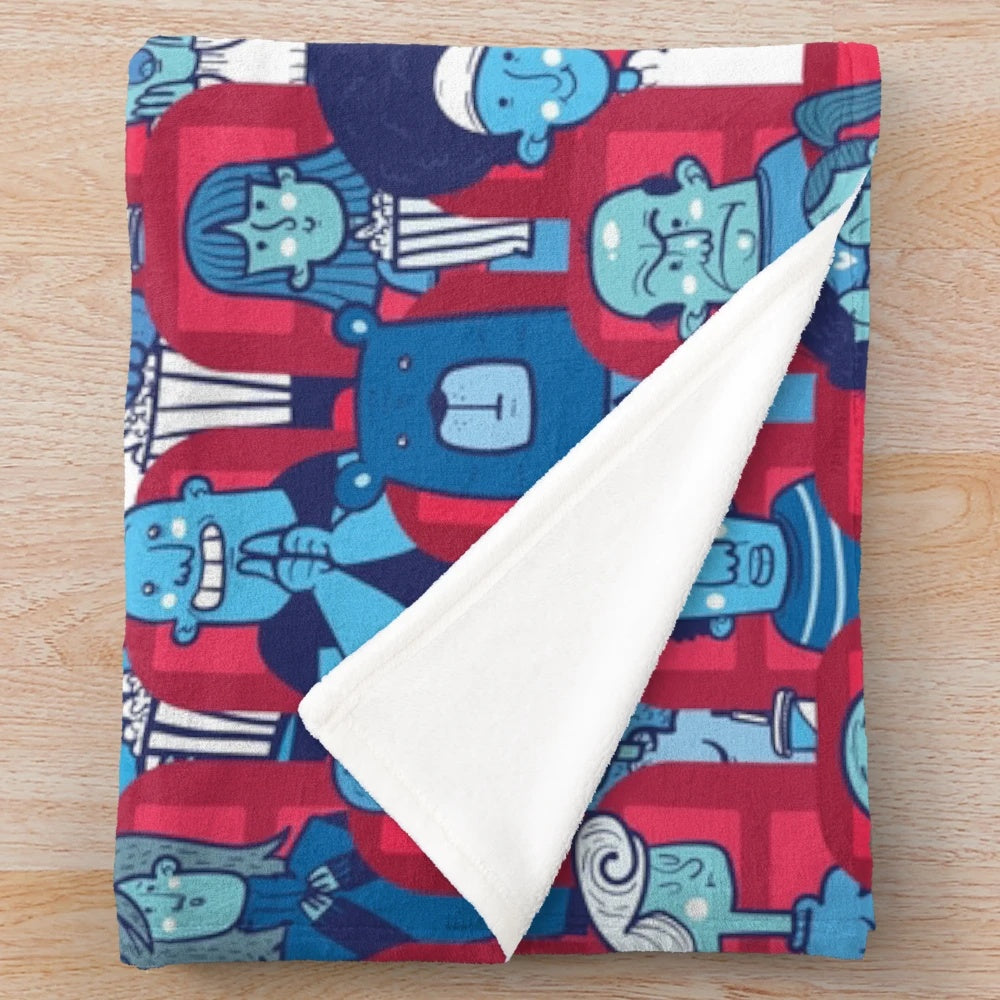Cinema-themed plush blanket with cozy and soft design