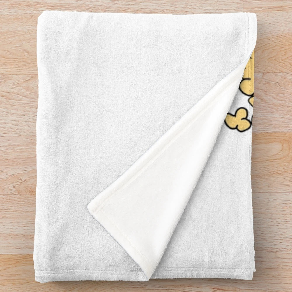 Plush cinema-themed blanket with movie production elements