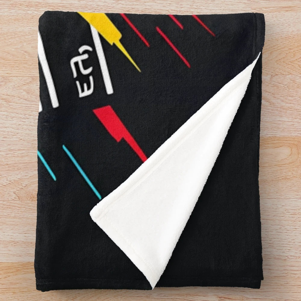 Plush blanket with cinema clapper board print, perfect for movie lovers