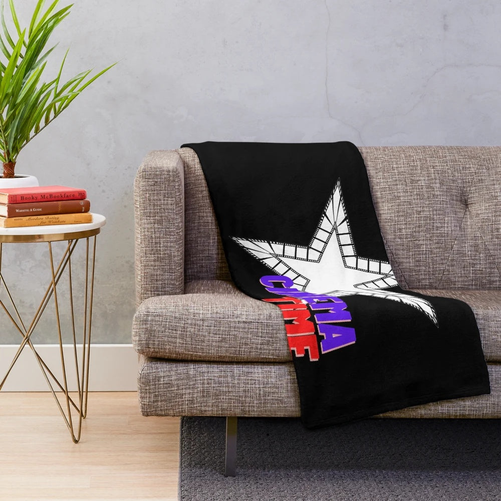 Soft and plush cinema time-themed blanket for cozy movie nights