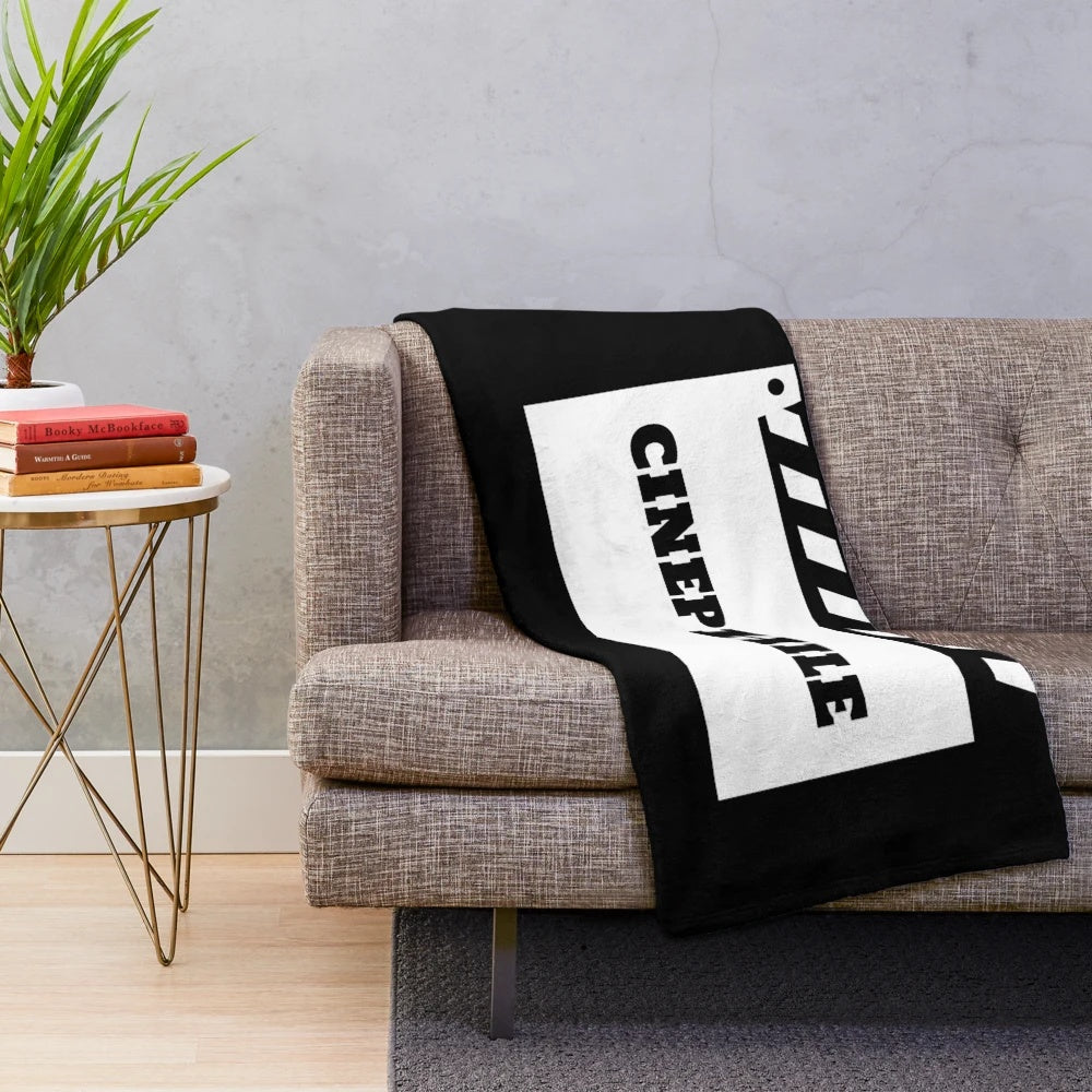 Soft and snuggly plush blanket for cinephiles and movie enthusiasts