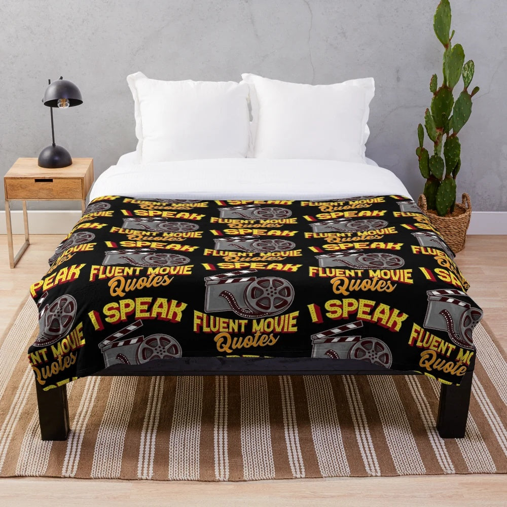 Cozy plush blanket featuring a cinephile movie lover design