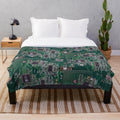 Circuit board pattern plush blanket with electronic design