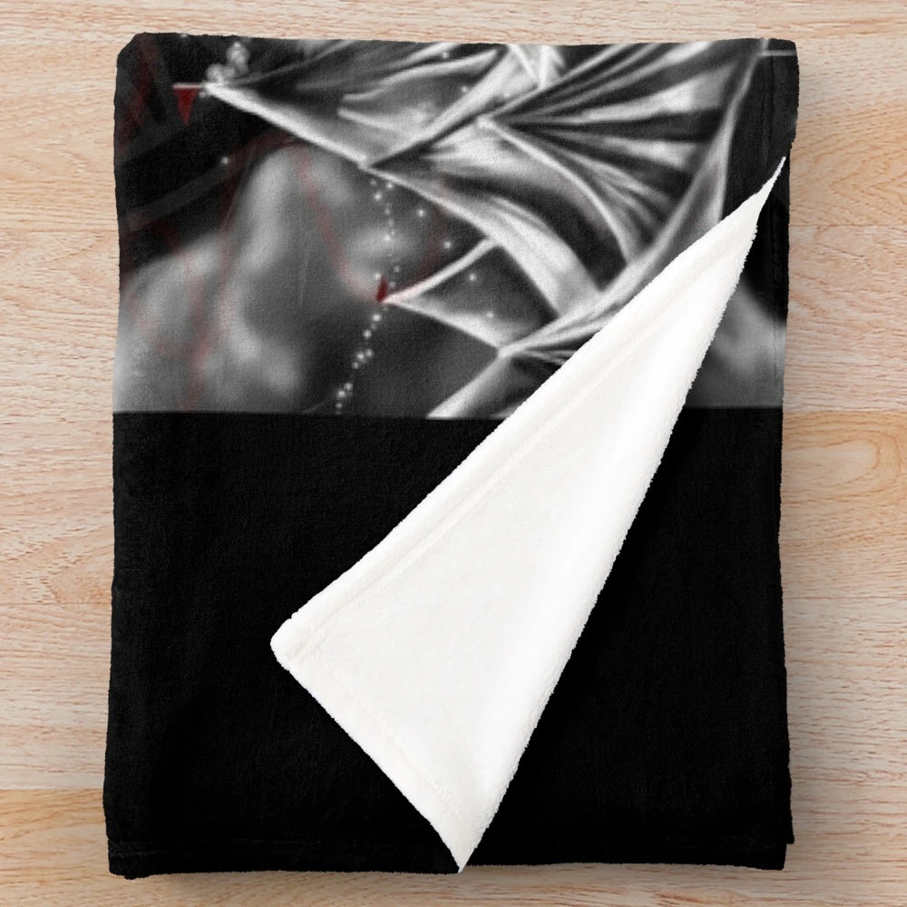Night circus-themed plush blanket with whimsical circus elements