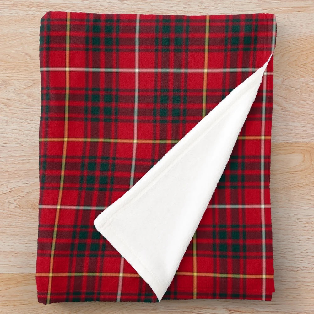 Clan Bruce tartan plush blanket with a soft, cozy design
