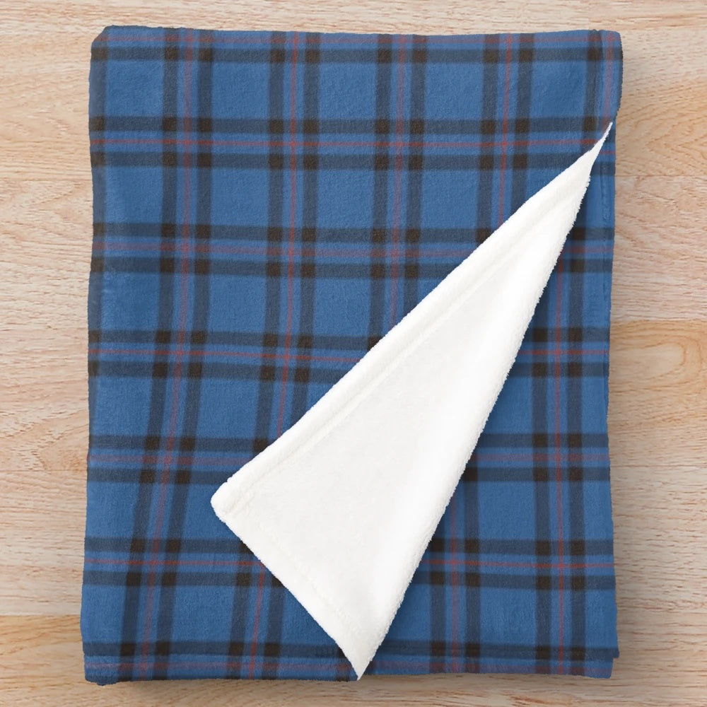 Clan Elliot tartan plush blanket featuring a classic Scottish plaid design