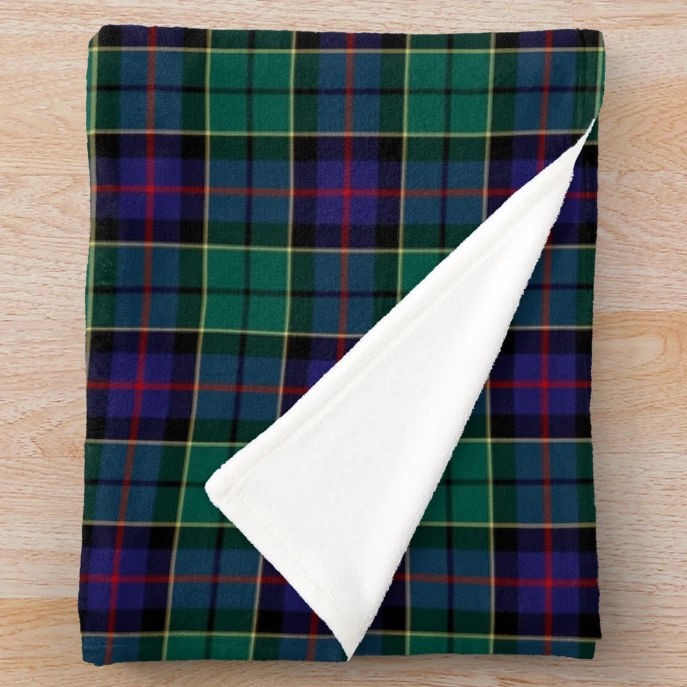Soft and plush Clan Forsyth tartan blanket for home and living room decor