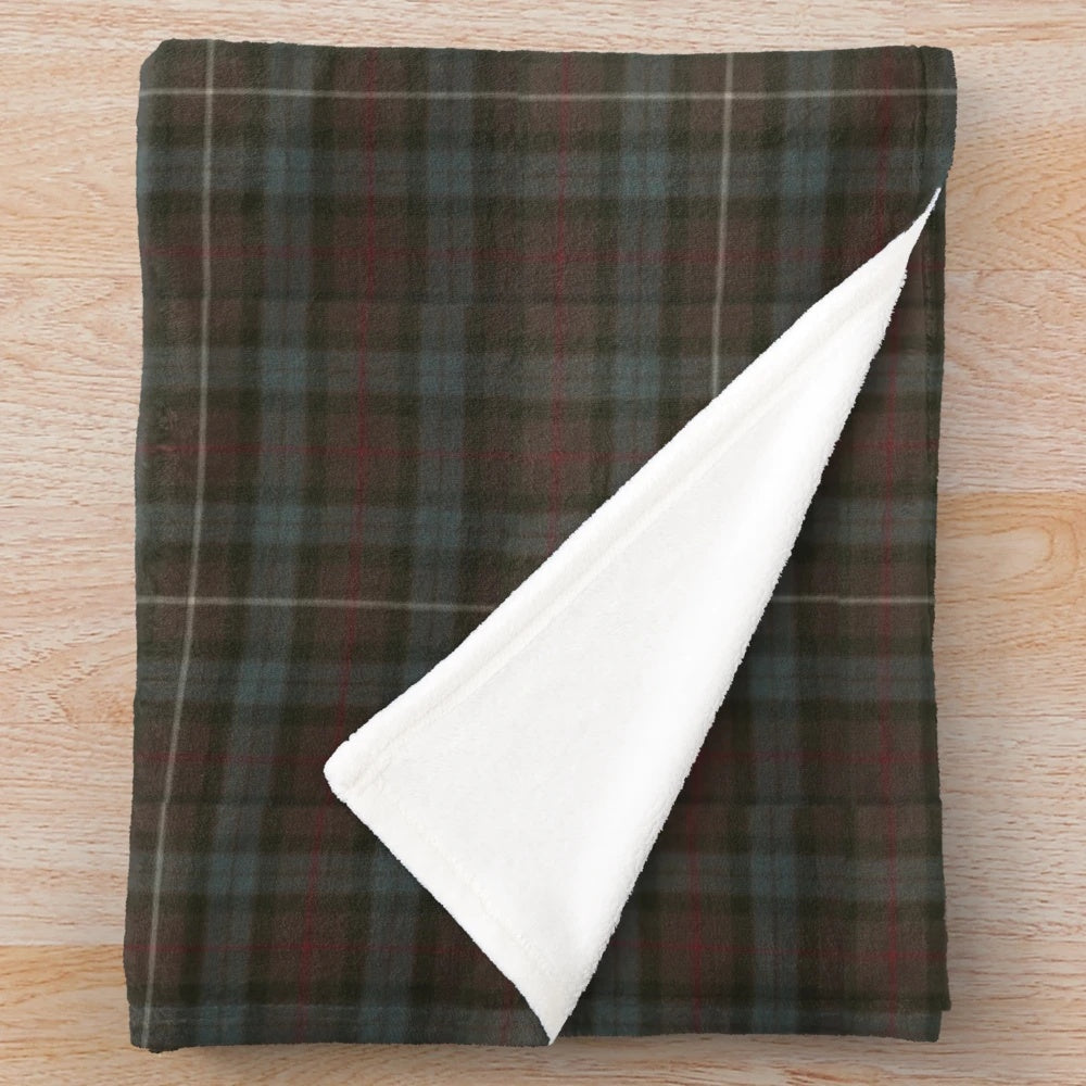 Clan Fraser Tartan Plush Blanket with Scottish Pattern