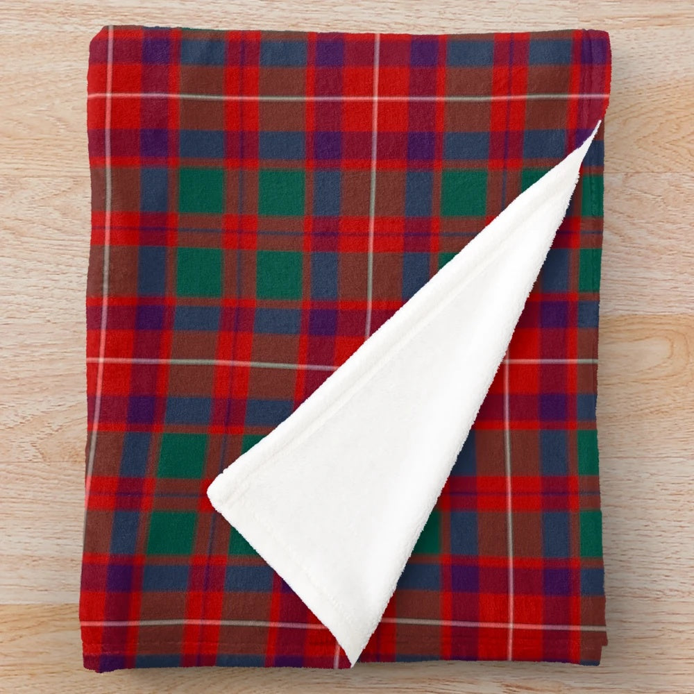Clan Geddes tartan plush blanket for cozy home decor