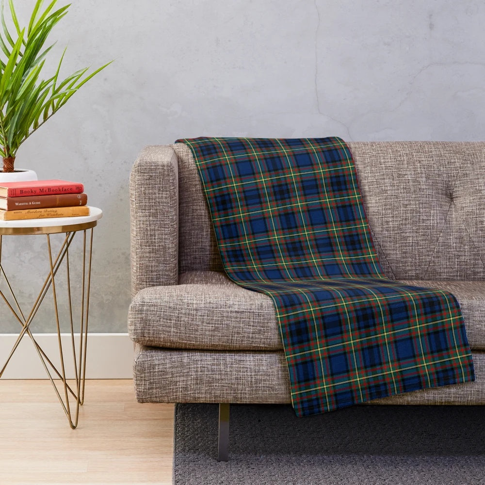 Clan Gillies tartan plush blanket with highland pattern