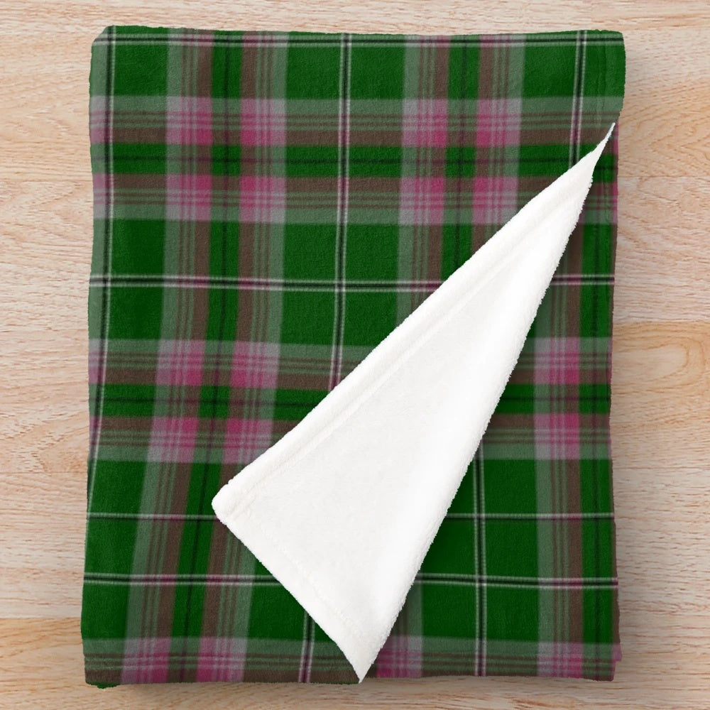 Clan Gray Tartan Plush Blanket