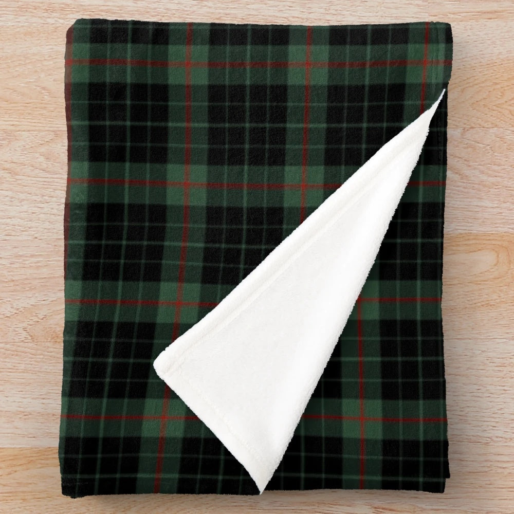 Clan Gunn tartan plush blanket with a soft, cozy design