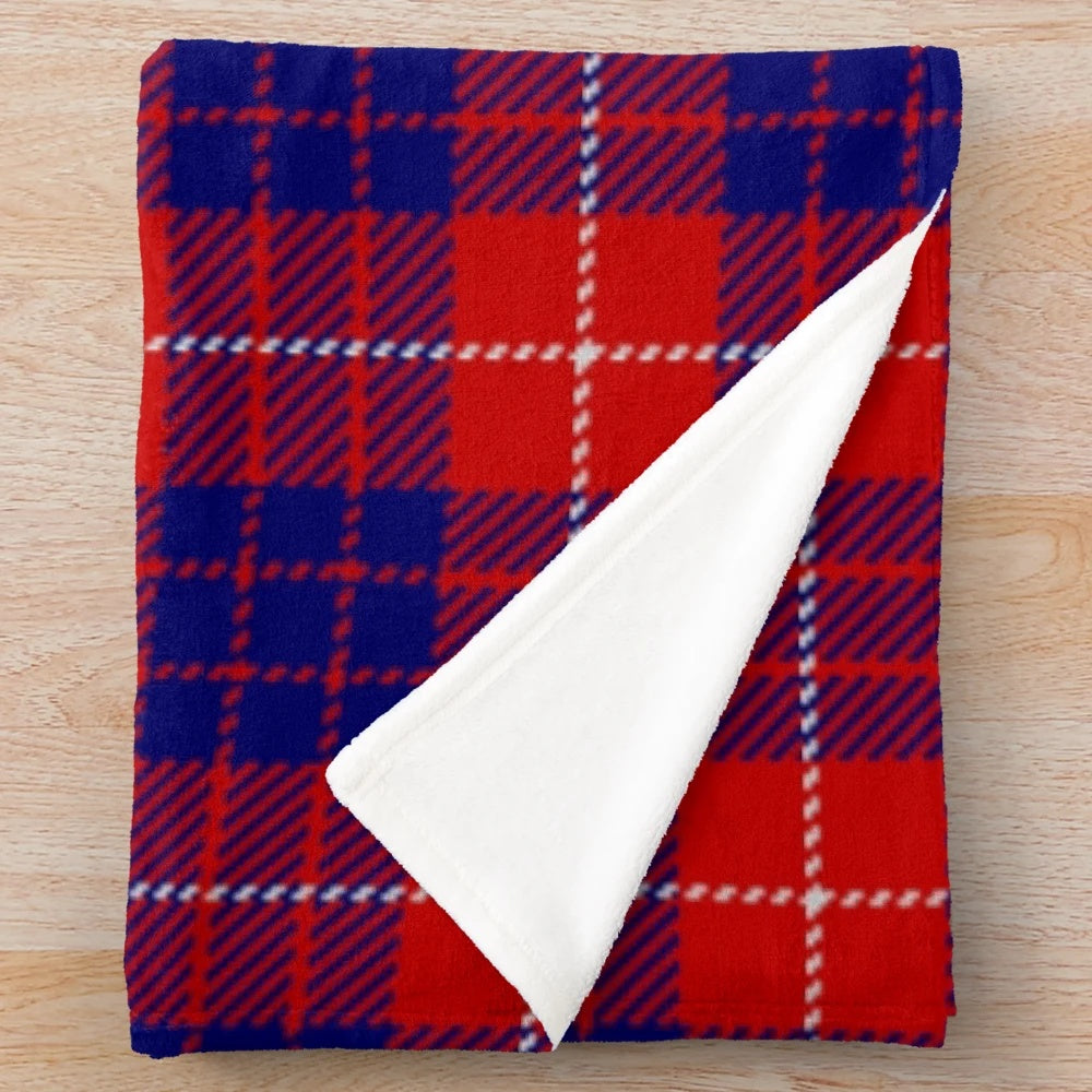 Clan Hamilton Tartan Plush Blanket featuring a traditional Scottish tartan pattern