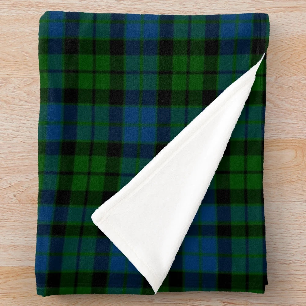 Clan Mackie tartan plush blanket for Scottish home decor
