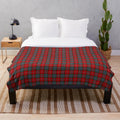 Clan MacLean tartan plush blanket featuring a traditional Scottish pattern