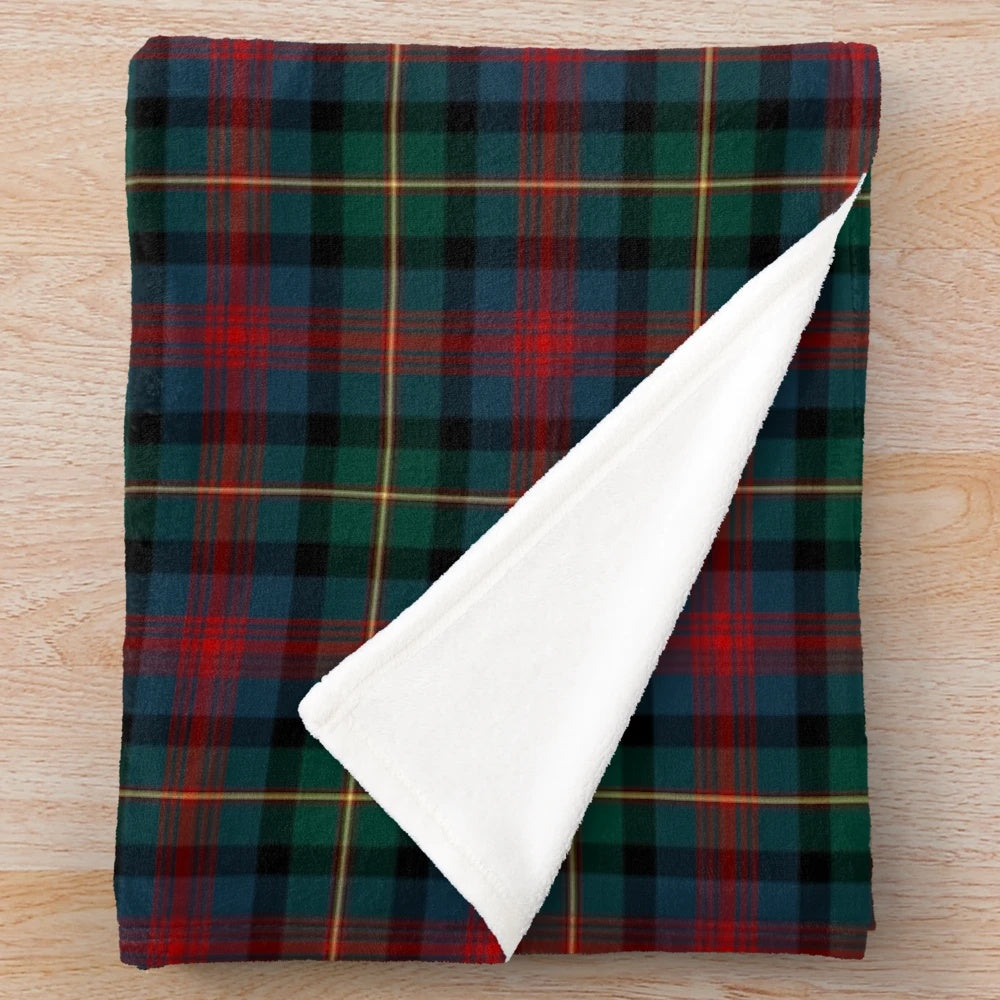Clan MacLennan tartan plush blanket with a cozy and warm plaid design