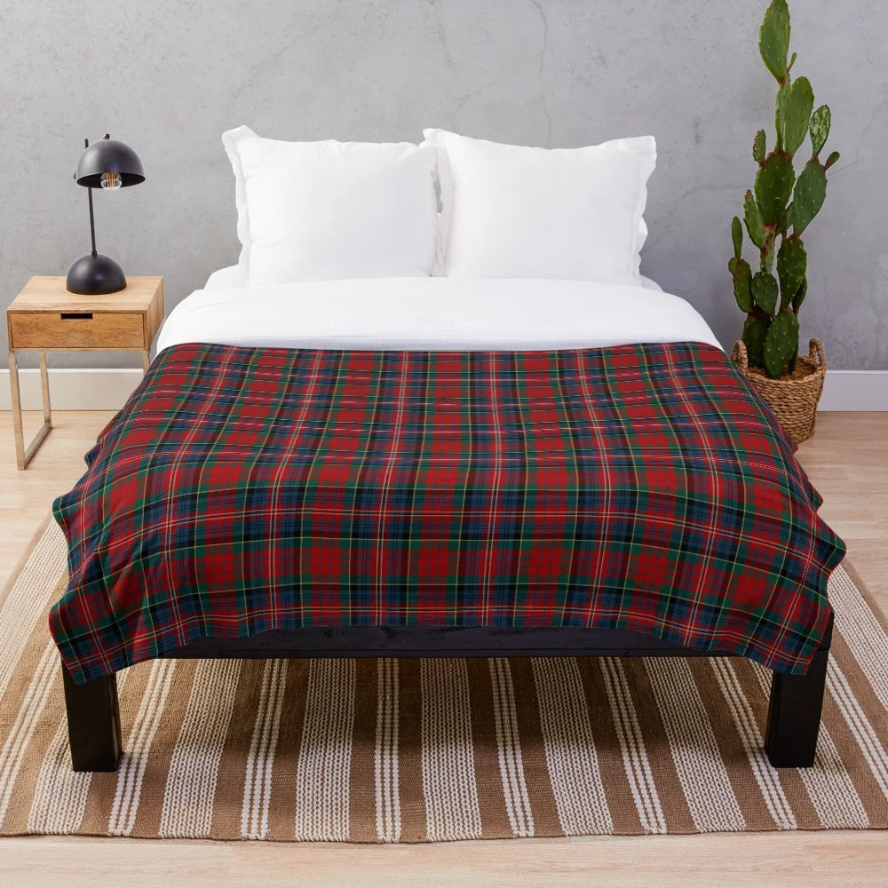Clan MacPherson tartan plush blanket with soft, warm design