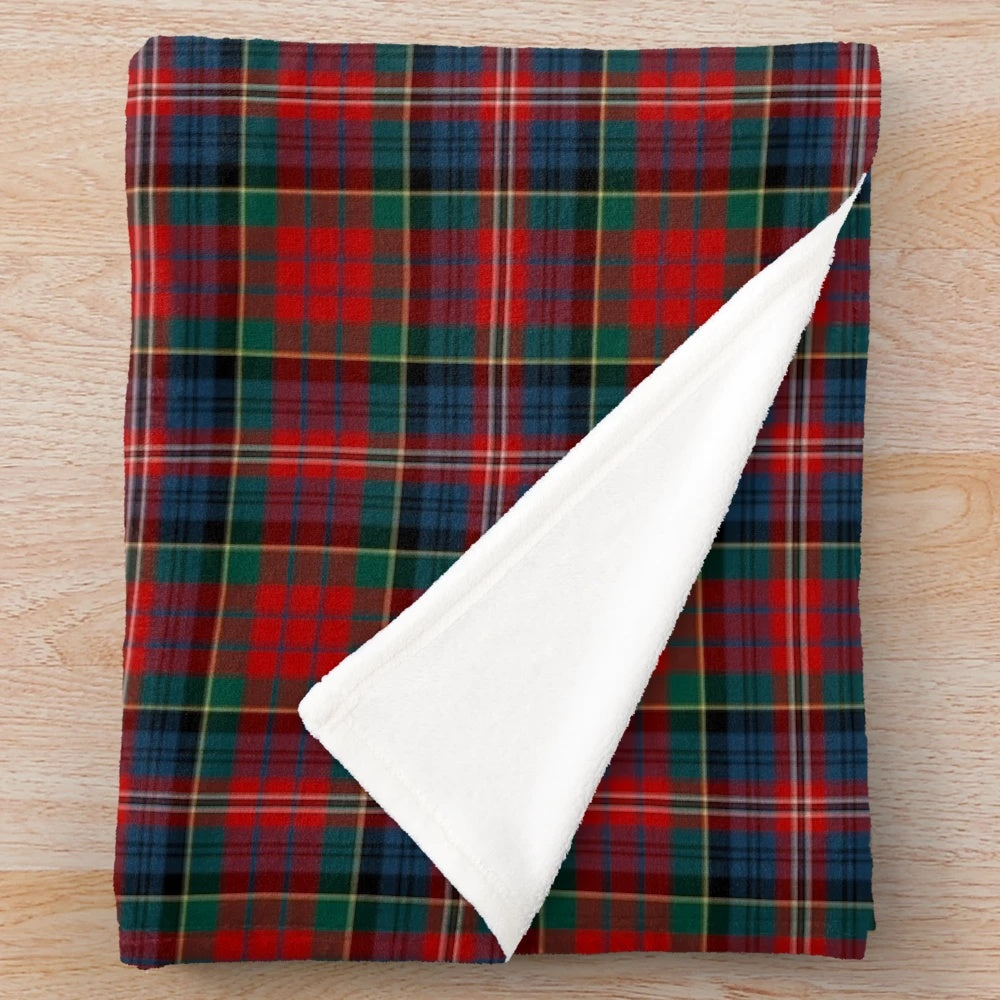 Clan MacPherson tartan plush blanket with soft, warm design