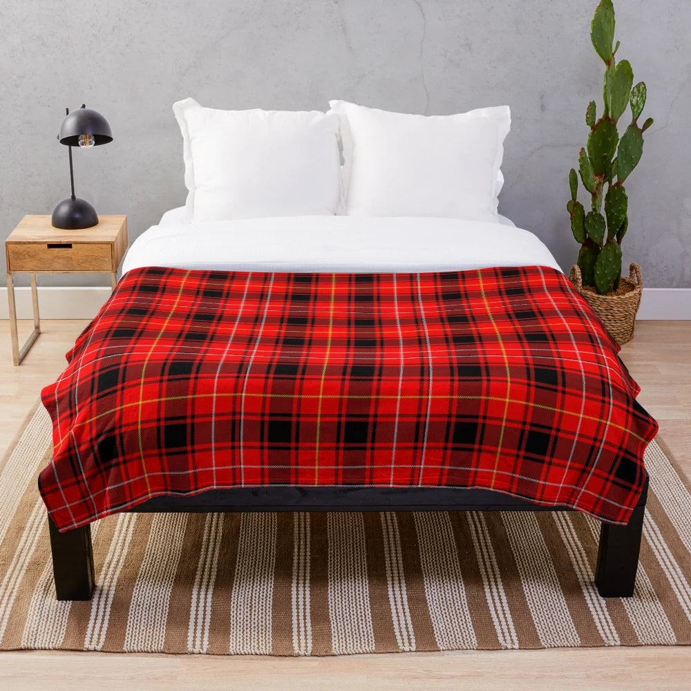 Clan McIver Tartan Plush Blanket with Celtic Design