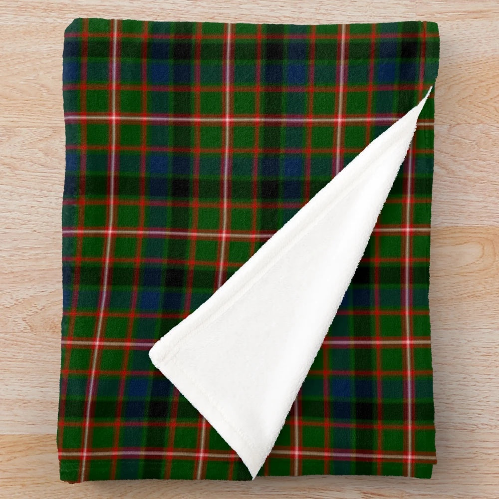 Clan Reid tartan plush blanket with a cozy, soft texture