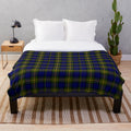 Clan Tartan Plush Blanket with Scottish Family Crest Pattern