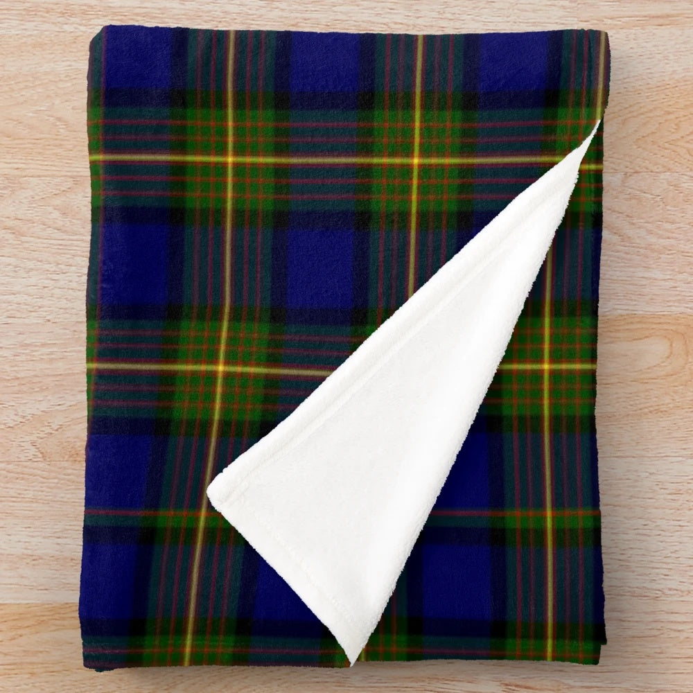 Clan Tartan Plush Blanket with Scottish Family Crest Pattern