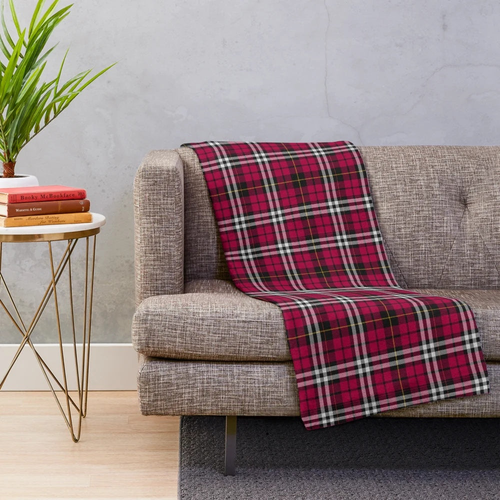 Cozy plush blanket featuring a clan tartan design for Scottish heritage and pride