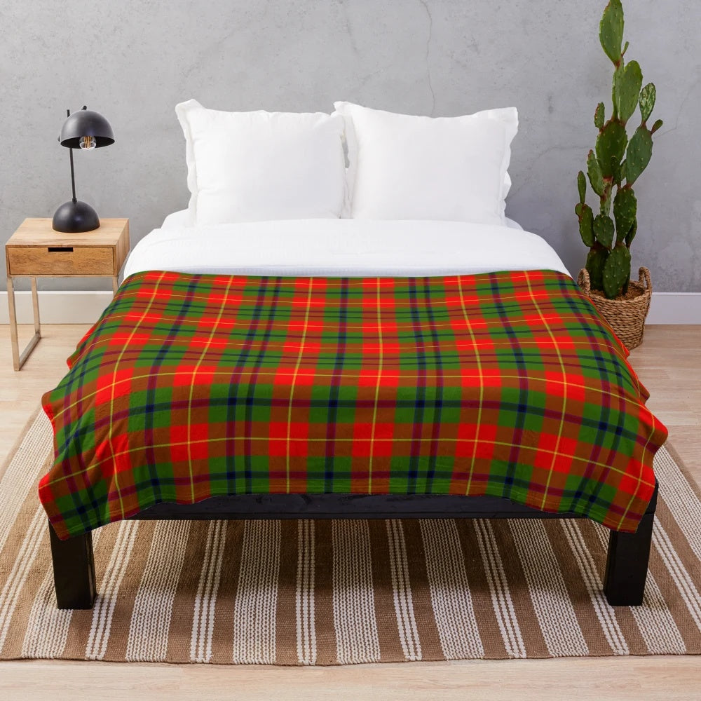 Clan Turnbull tartan plush blanket with Scottish crest