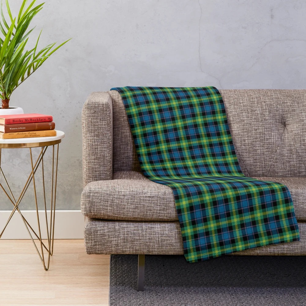 Clan Watson tartan plush blanket with soft, cozy texture