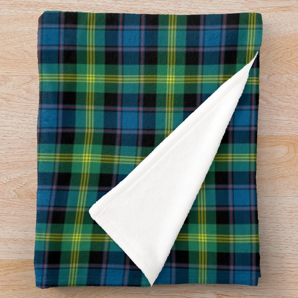 Clan Watson tartan plush blanket with soft, cozy texture