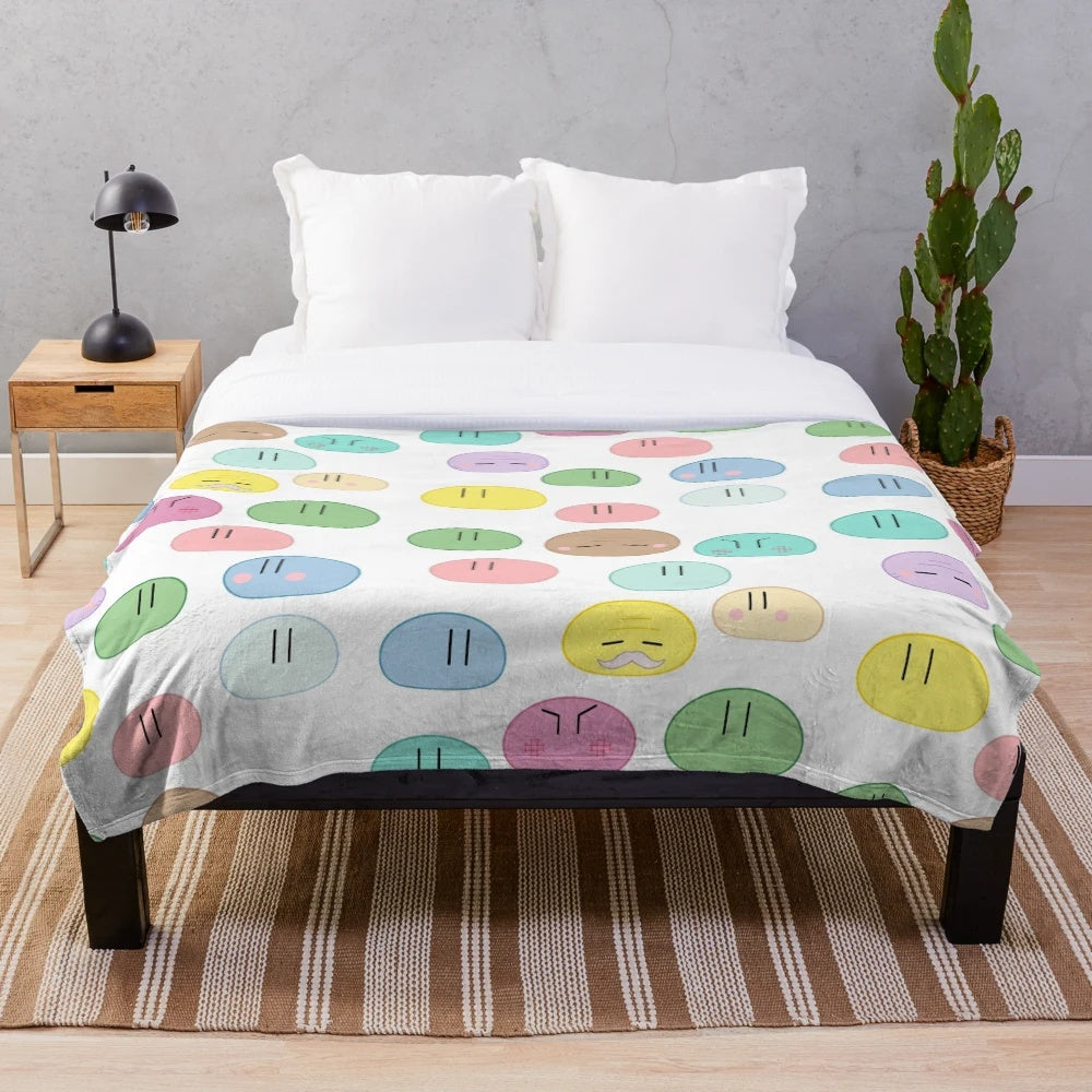 Dango Daikazoku - The Big Dango Family Plush Blanket featuring characters from the anime series Clannad