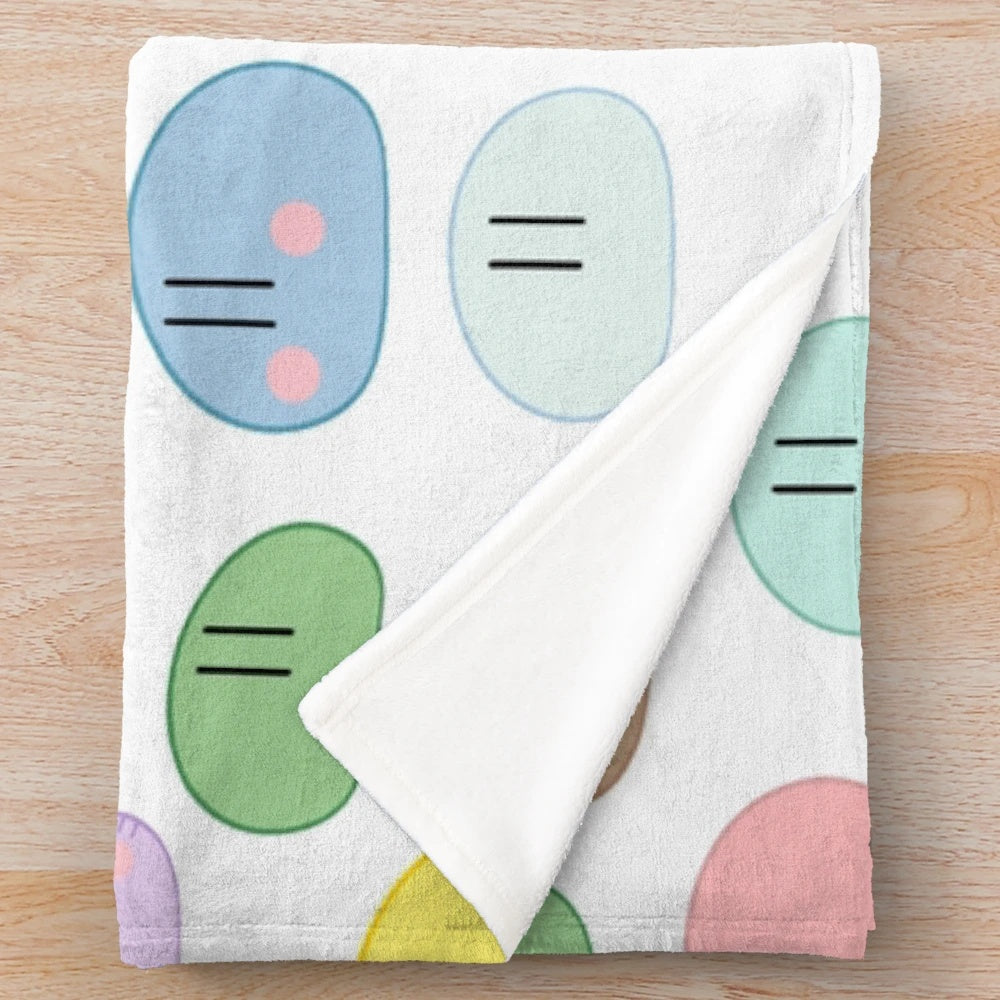 Dango Daikazoku - The Big Dango Family Plush Blanket featuring characters from the anime series Clannad
