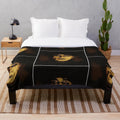Classic cinema-inspired plush blanket featuring horror and silent film elements
