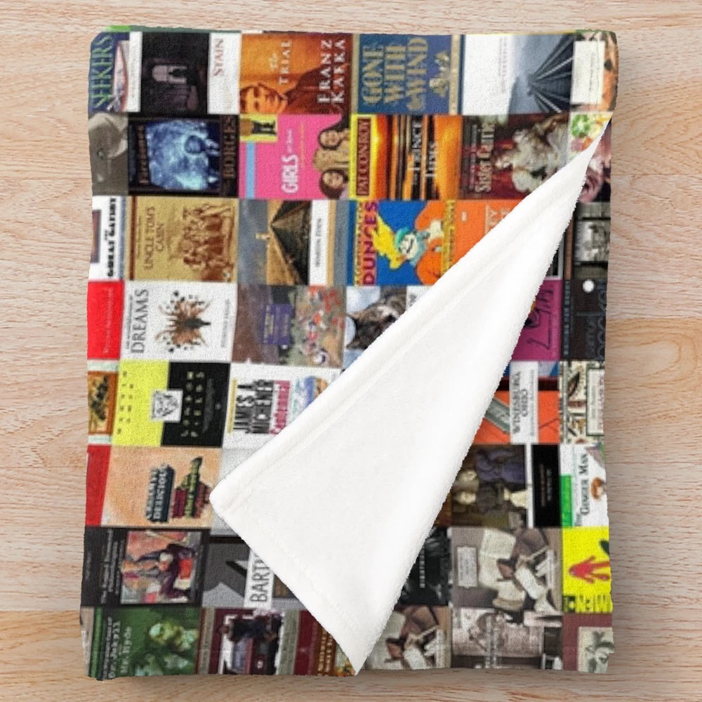 Classic books plush blanket
