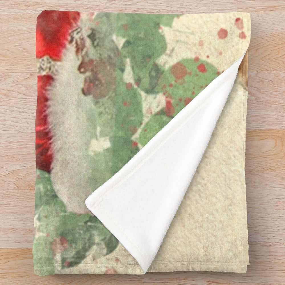 Plush blanket inspired by the classic film "White Christmas" featuring old hollywood stars