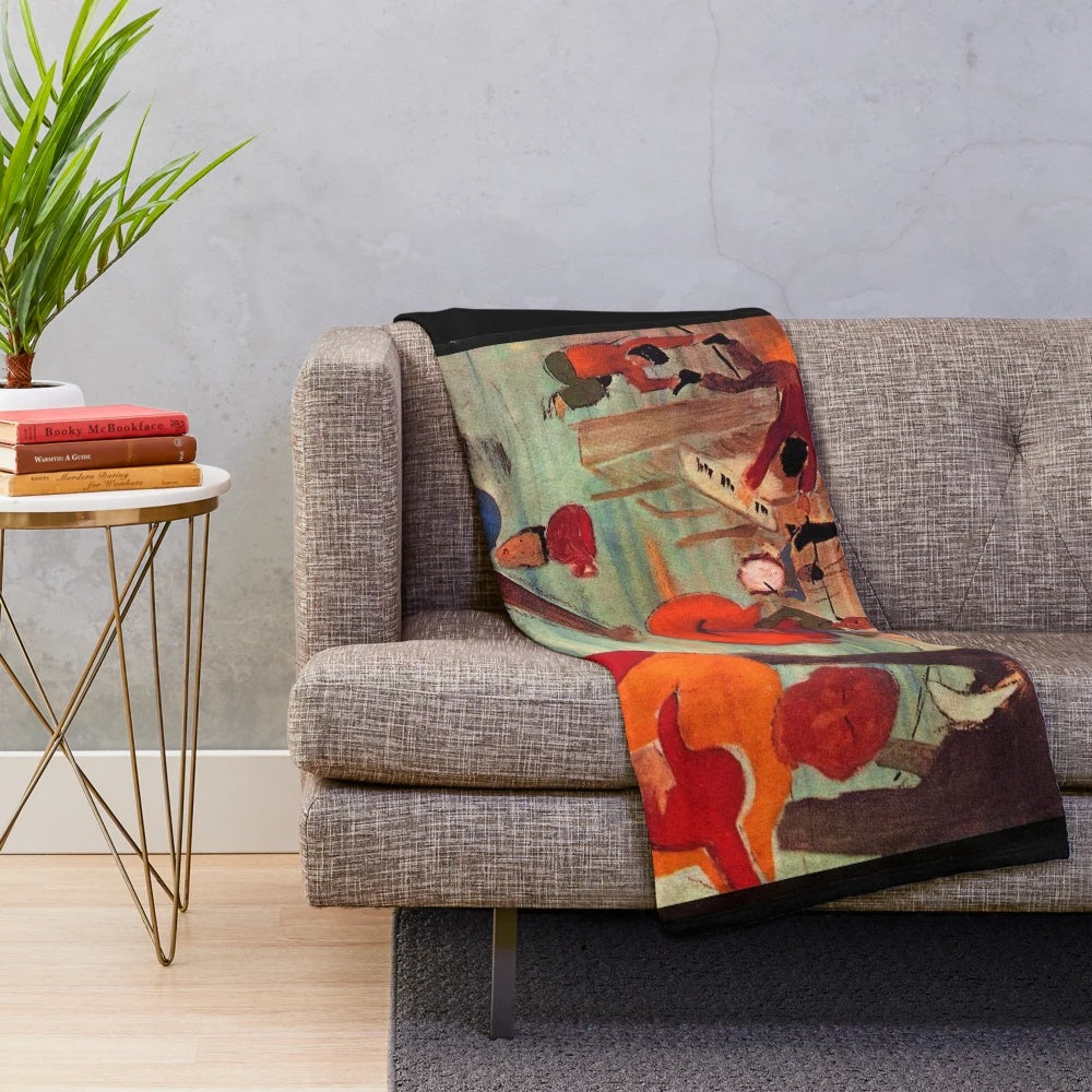 Plush blanket inspired by the iconic album cover of "Music From Big Pink
