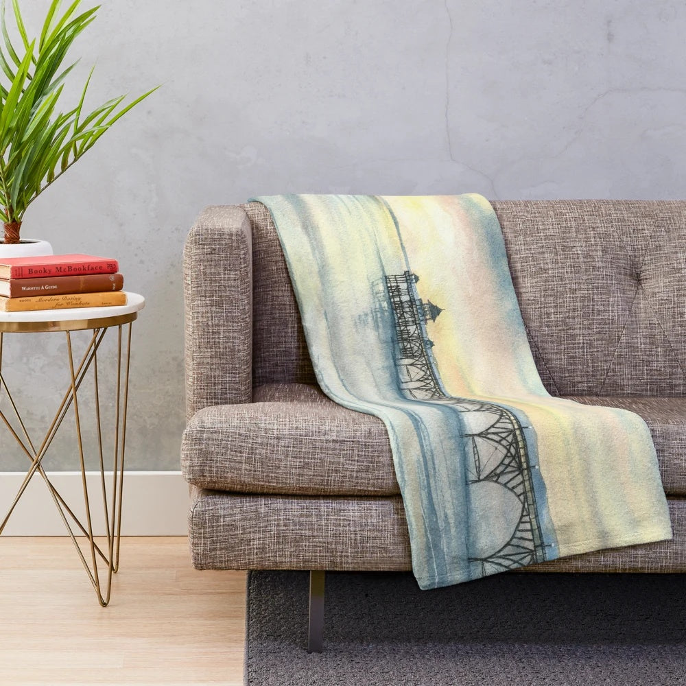 Clevedon Pier plush blanket featuring a Victorian-style pier on the Bristol coast