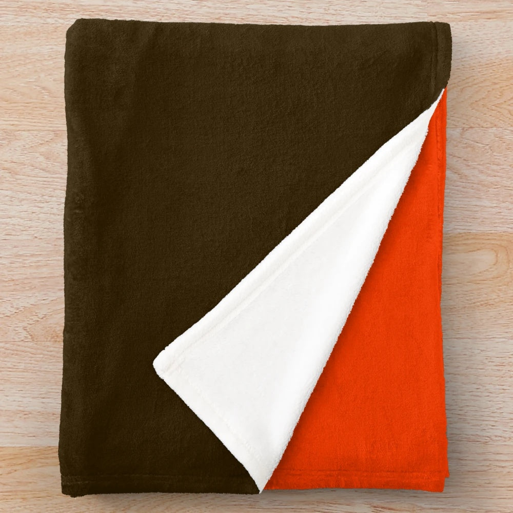 Cleveland Browns plush blanket with player name and team colors