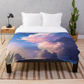 Soft and Plush Blanket with Clouds Design