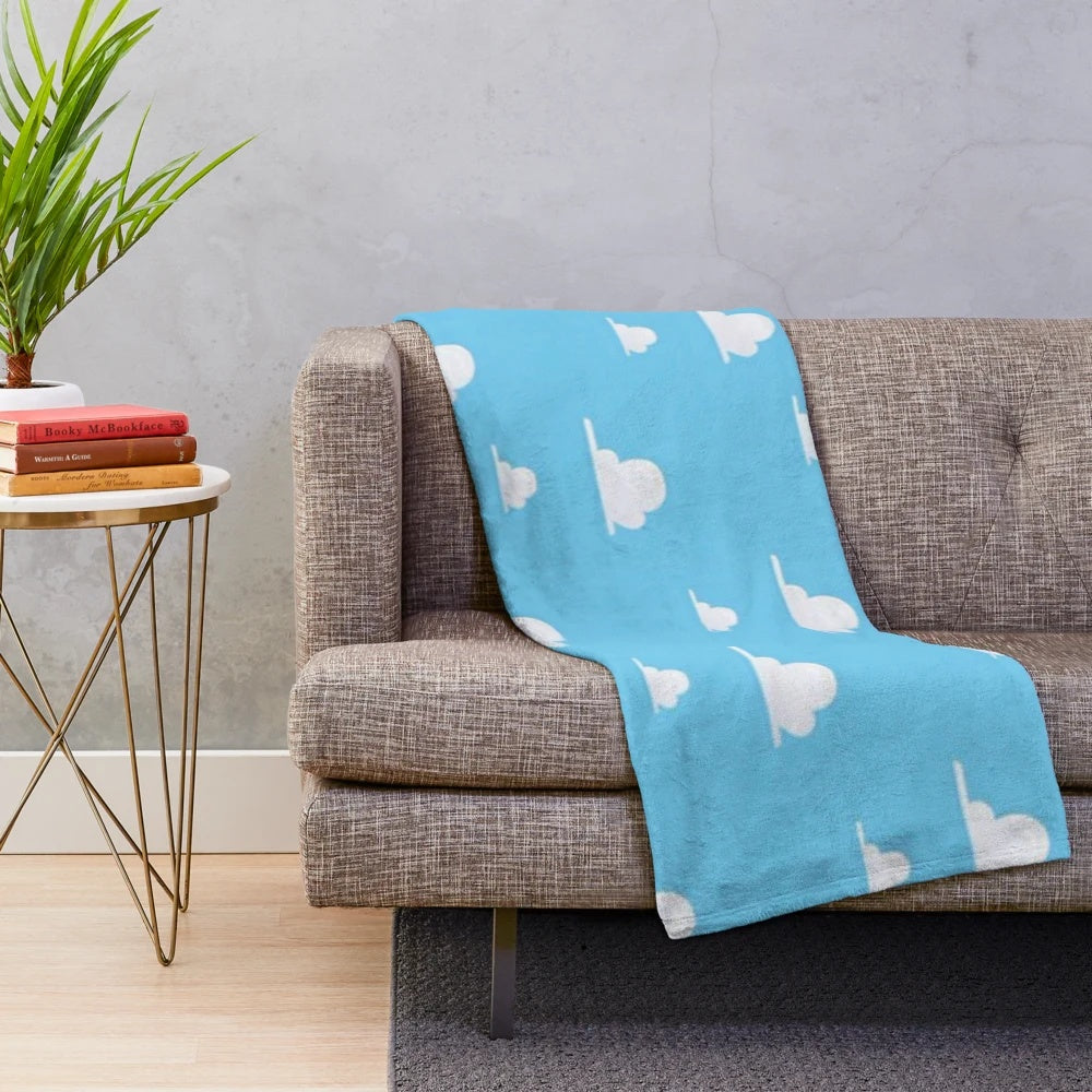 Cozy plush blanket featuring clouds, inspired by the popular Toy Story franchise