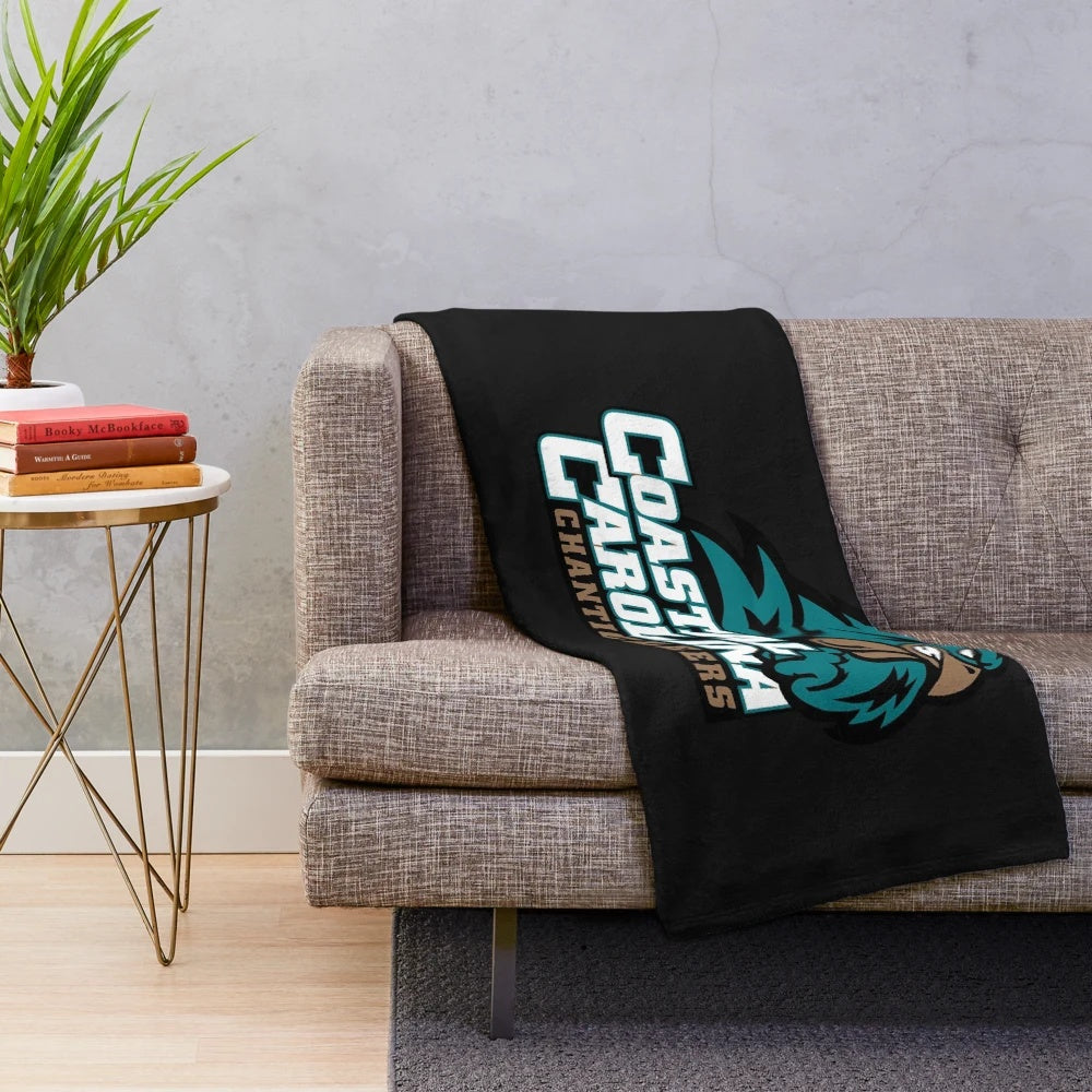 Coastal Carolina Chanticleers plush blanket with college sports logo